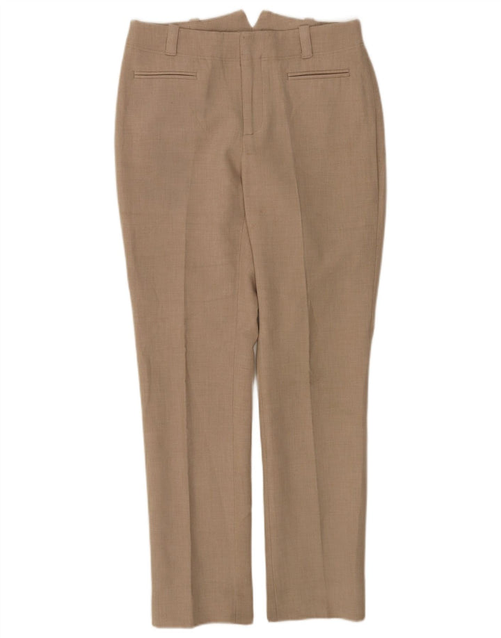 Zara Pantalon de costume droit pour femme EU 38 Small W28 L29 Gris Polyester