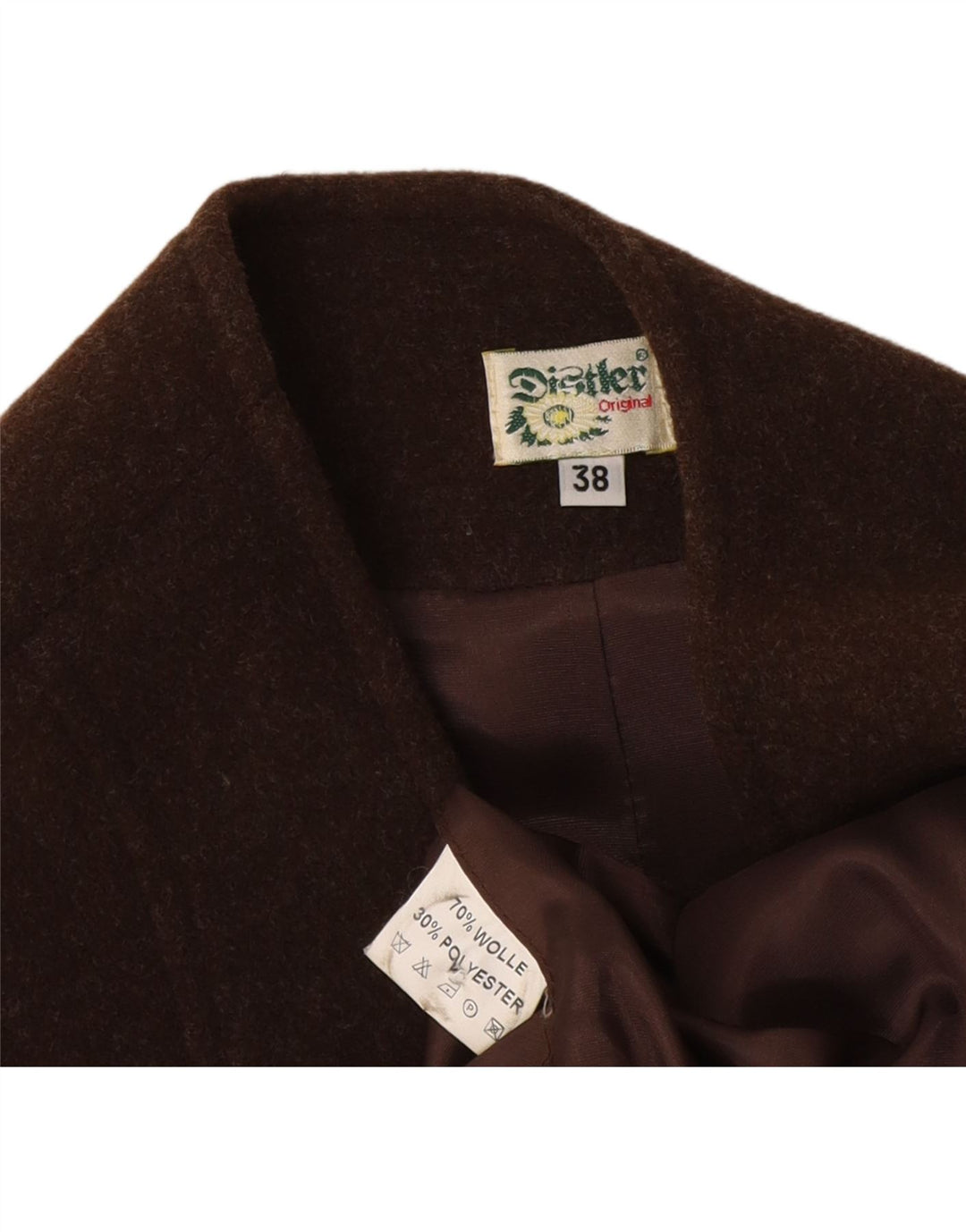 Distler Gilet Trachten Femme EU 38 Laine Marron Moyen