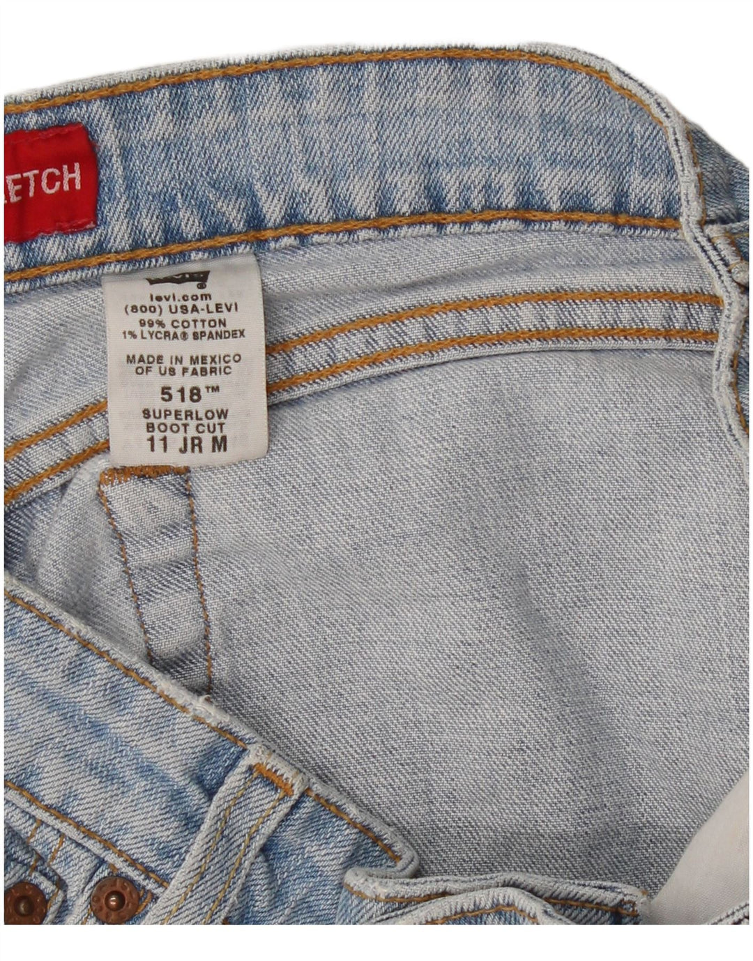 Levi's Short en Jean 518 Super Low Femme Bleu Moyen W32 Coton