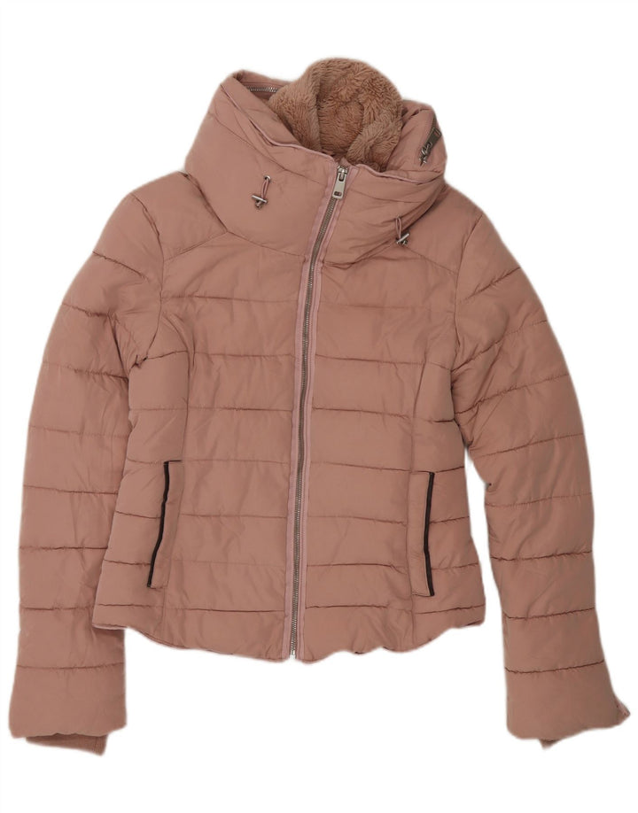 Zara Veste rembourrée courte pour femme UK 10 Small Rose