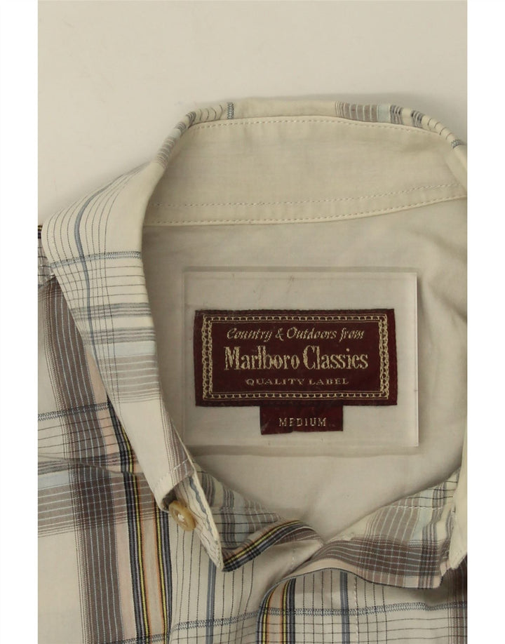 Marlboro Classics Chemise Homme Carreaux Blanc Moyen