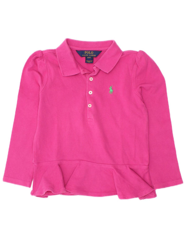 Polo Ralph Lauren Chemise à manches longues fille 3-4 ans coton rose