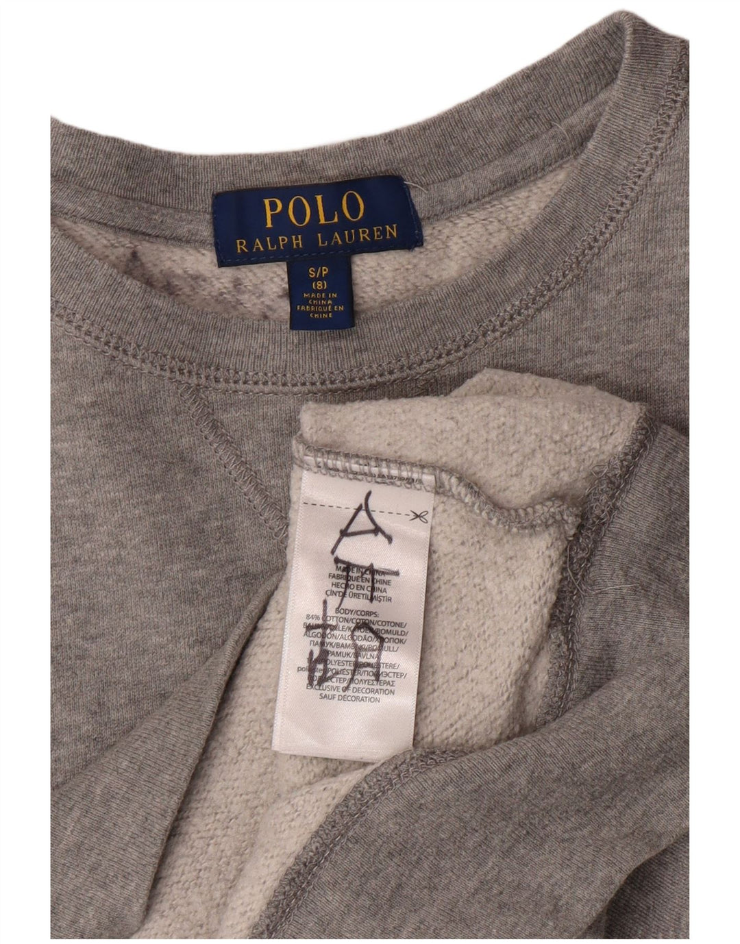 Polo Ralph Lauren Sweat-shirt pour garçon 7-8 ans Petit Gris Coton
