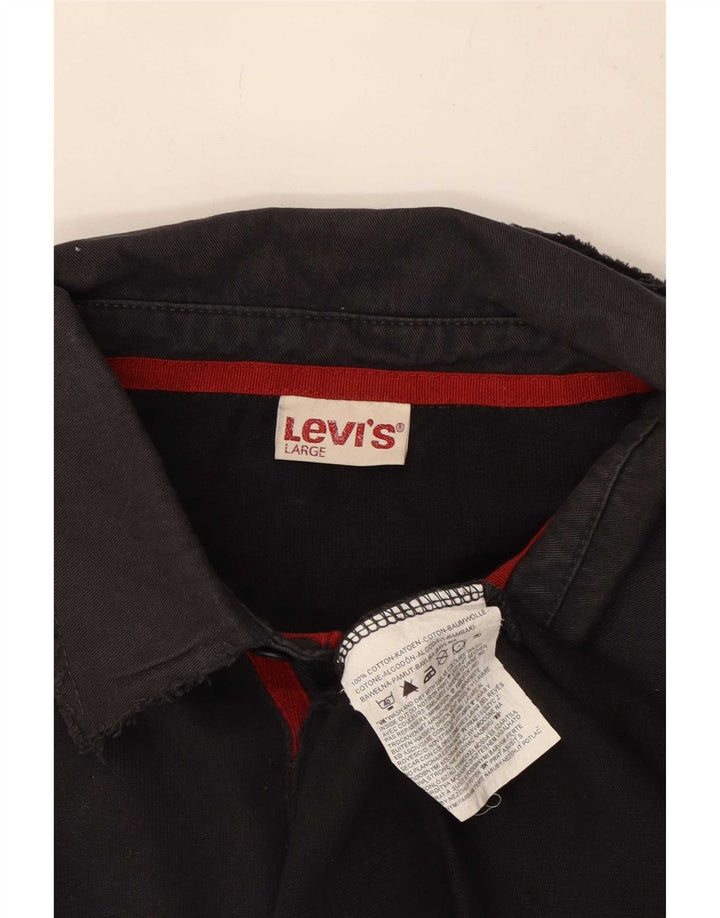 Levi's Polo à Manches Longues Homme Noir Large Coton