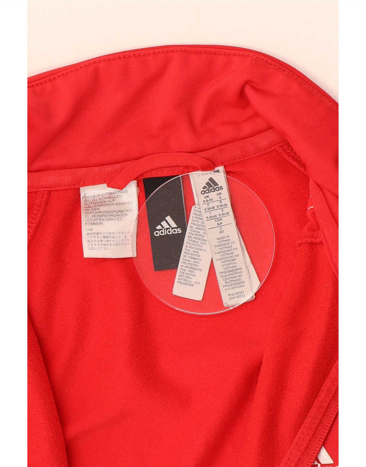 Adidas Veste de survêtement pour femme UK 8/10 Petit Rouge Polyester