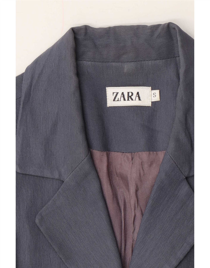 Zara Veste Blazer 1 Bouton Femme UK 10 Petit Bleu