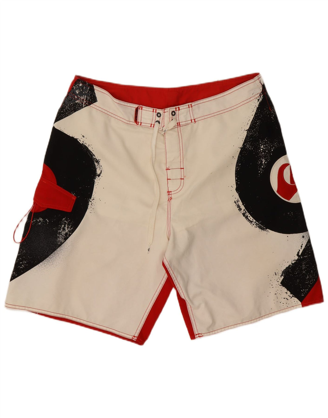 Quiksilver Short de bain graphique pour hommes, grand, en polyester color block blanc