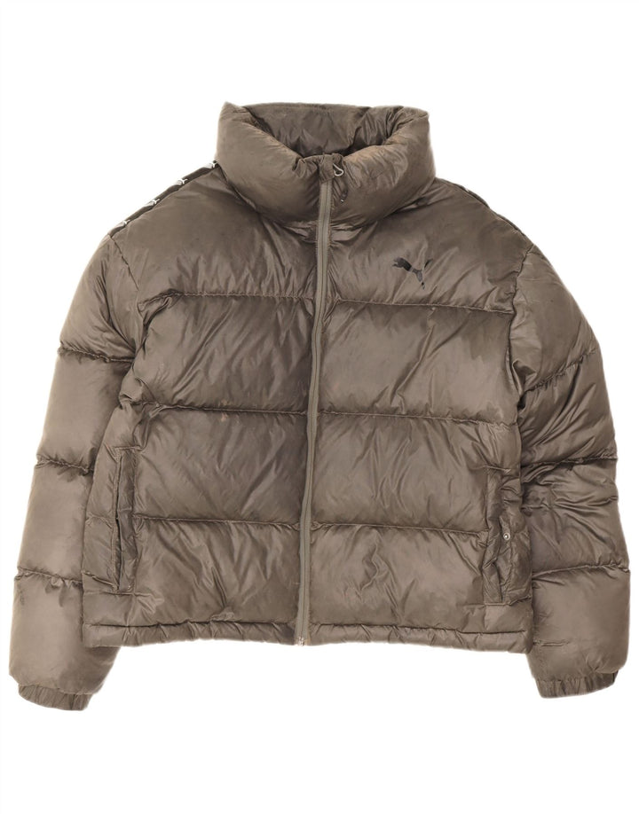 Puma Veste matelassée graphique pour femme UK 14 Gris moyen Polyester