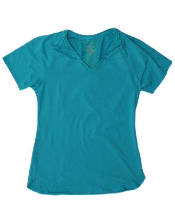Nike Dri Fit T-shirt pour femme UK 10 Petit Bleu