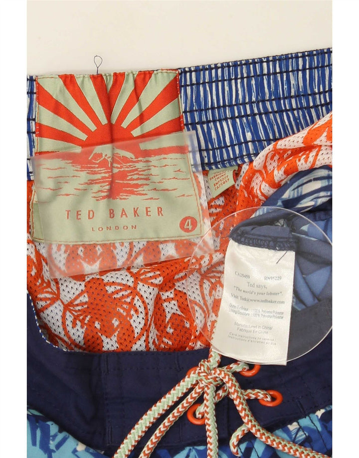 Ted Baker Short de bain pour homme Taille 4 Large Bleu marine Floral Polyester