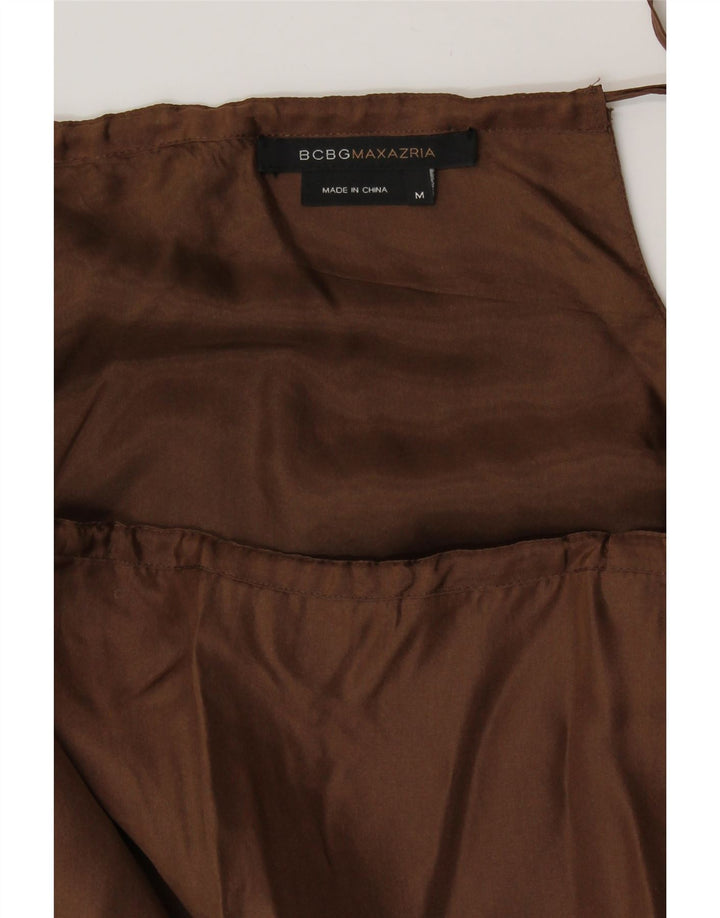 BCBGMAXAZRIA Jupe Asymétrique Femme Moyen W30 Soie Marron