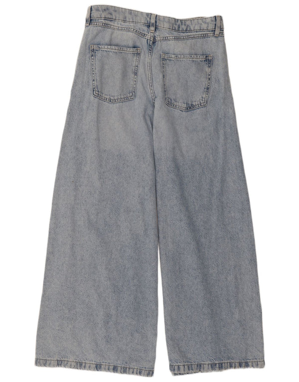 Marks & Spencer Jean taille haute jambe large pour femme UK 12 Medium W30 L28 Bleu
