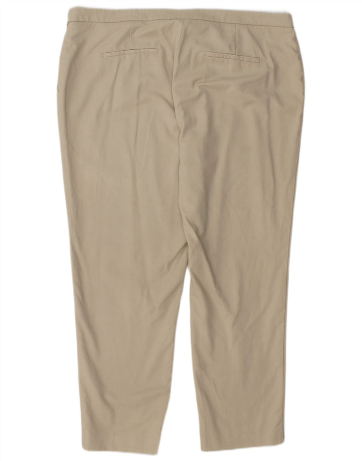 CALVIN KLEIN Pantalon court droit pour femme US 16 2XL W38 L27 Beige