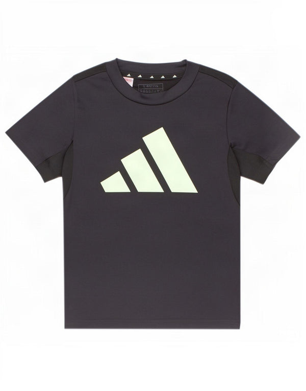 Adidas Garçons Aeroready Graphic T-Shirt Top 5-6 ans Gris Polyester