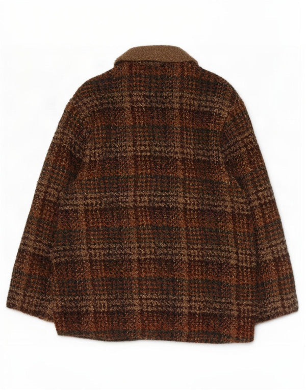 Weave of The Irish Manteau court pour homme UK 14 en laine à carreaux marron moyen