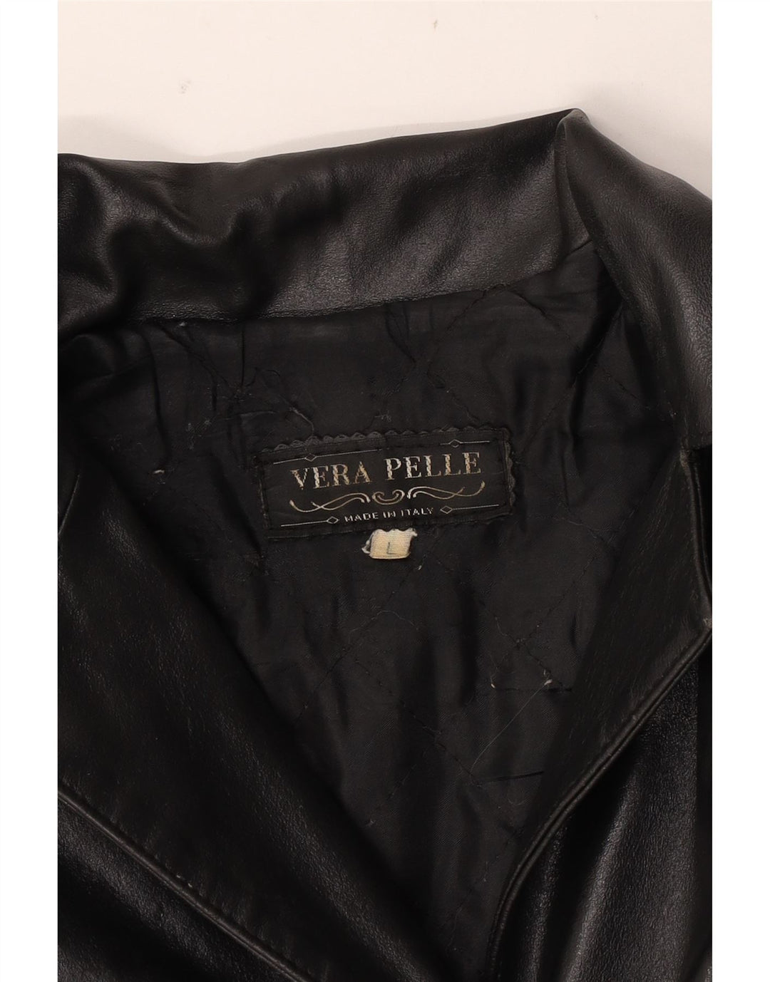 VINTAGE Manteau en cuir femme UK 16 Grand cuir noir