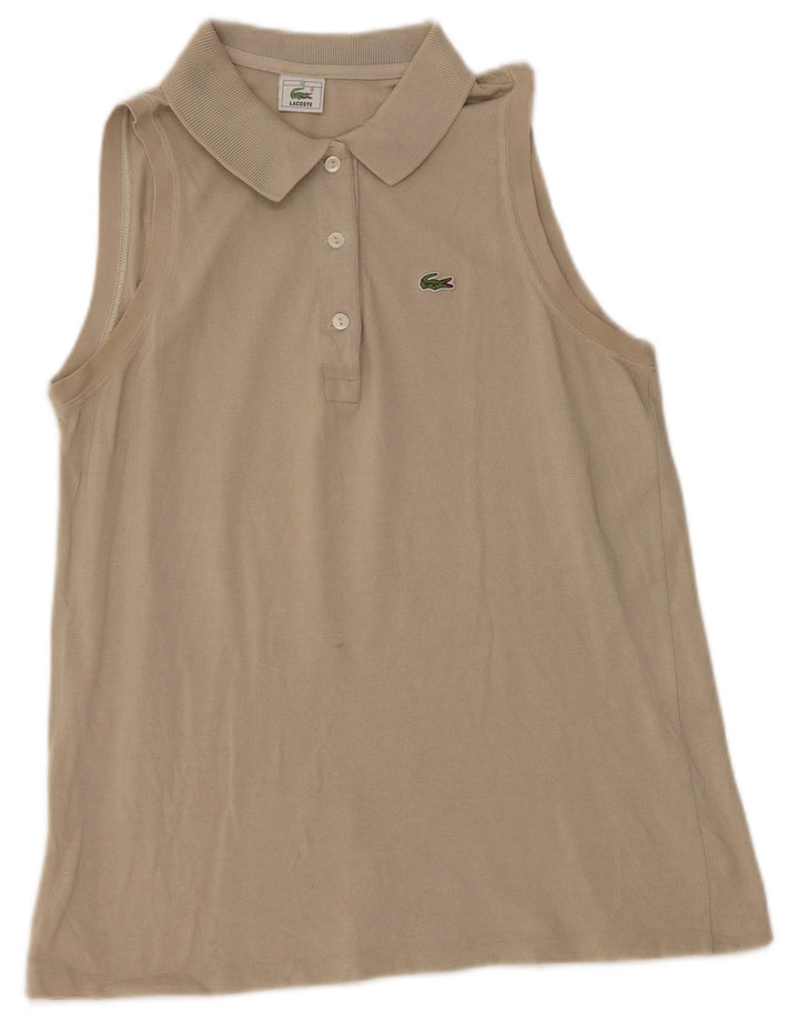 Lacoste Polo sans manches pour femme EU 42 Large Gris