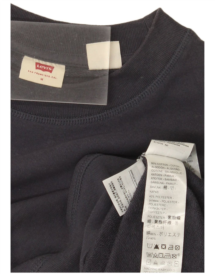 Levi's Sweat-Shirt Graphique Femme UK 14 Bleu Marine Moyen Coton