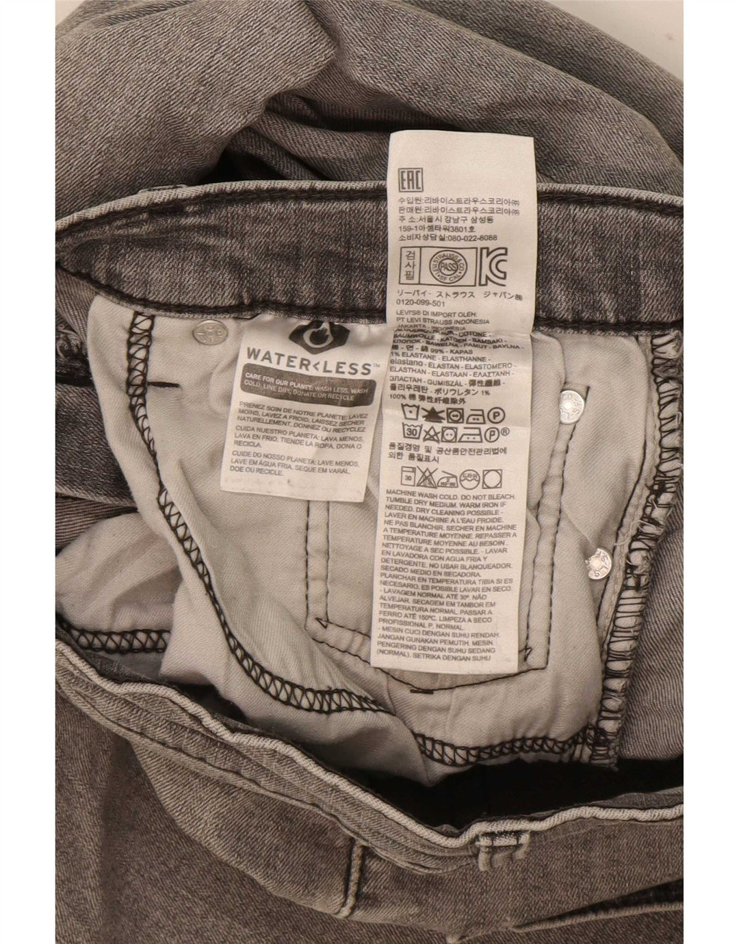 Levi's Jean Slim 511 Homme W33 L32 Gris Coton