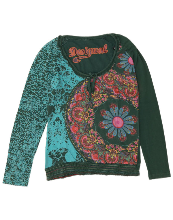 Desigual Haut graphique à manches longues pour femme UK 44 Vert moyen floral