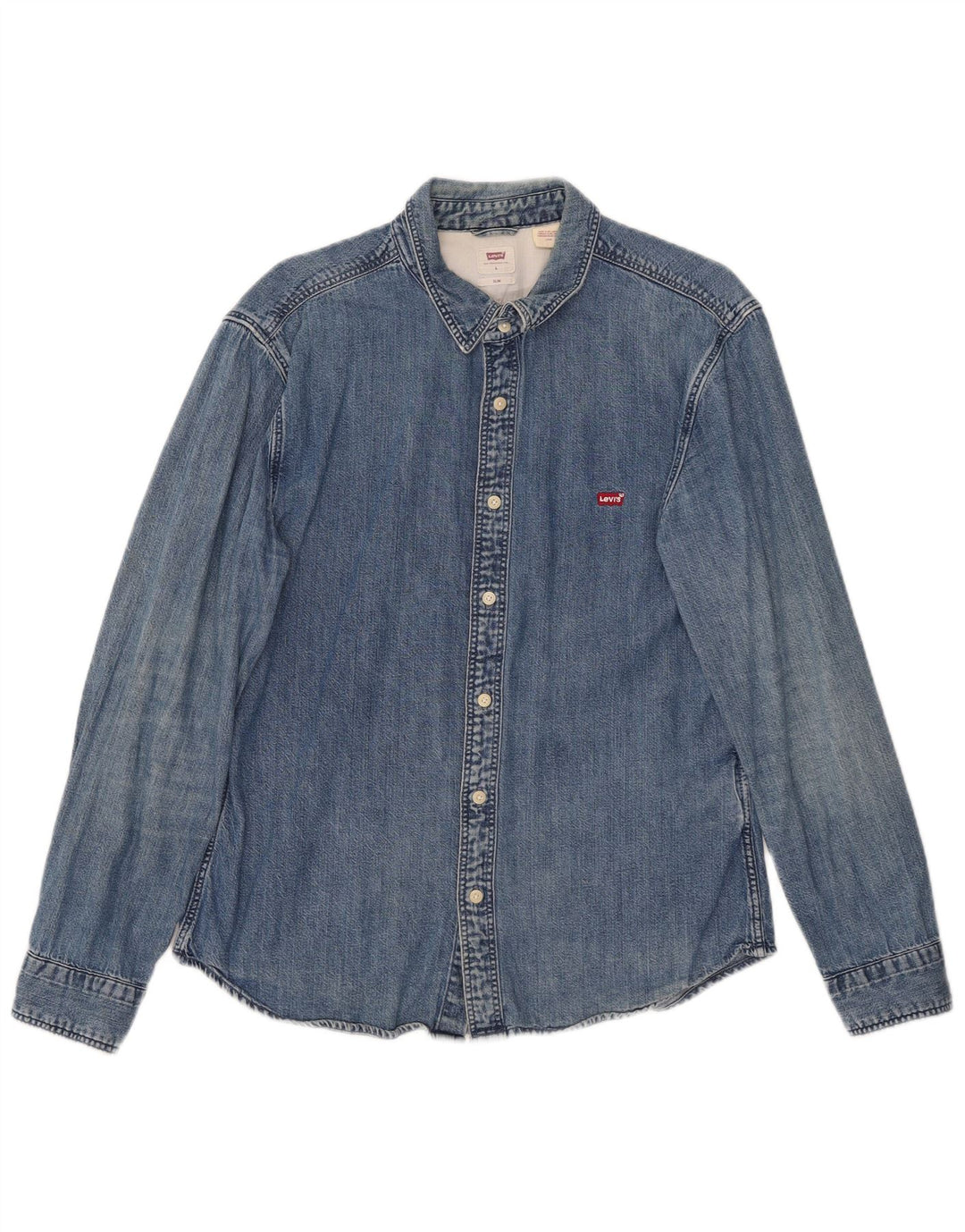 Levi's Chemise en jean slim pour homme UK 40 Large Bleu Coton