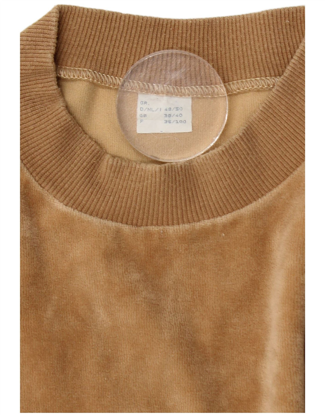 VINTAGE Sweat-shirt Homme Jumper UK 38/40 Coton Beige Moyen