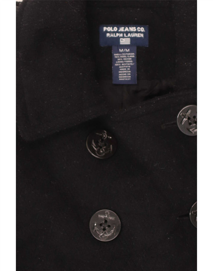 Ralph Lauren Caban Femme UK 14 Laine Noir Moyen