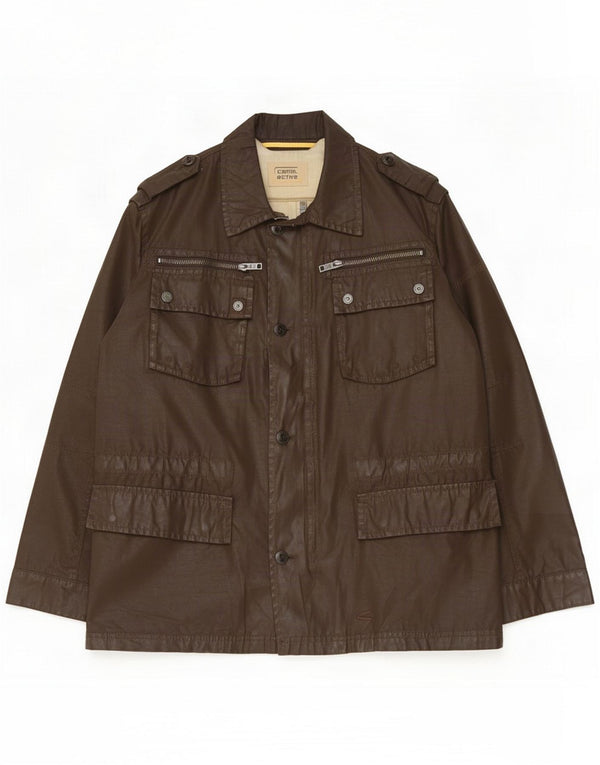 Camel Active Veste utilitaire en coton ciré pour homme UK 42 XL Marron