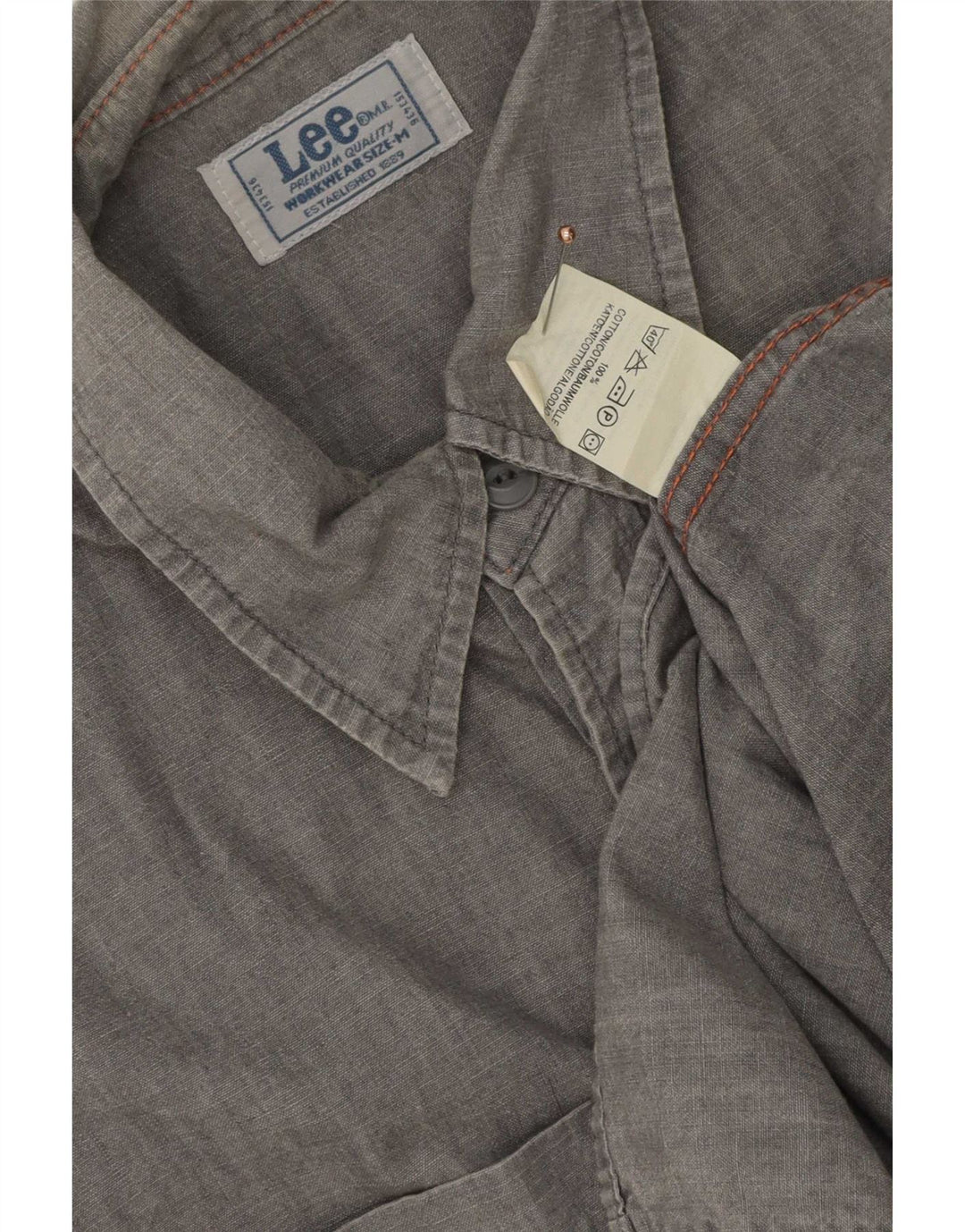 Lee Chemise à Manches Courtes Homme Gris Moyen Coton