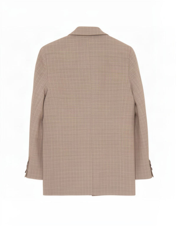 Topshop Veste Blazer Double Boutonnage Femme UK 12 Gris Moyen Rayé