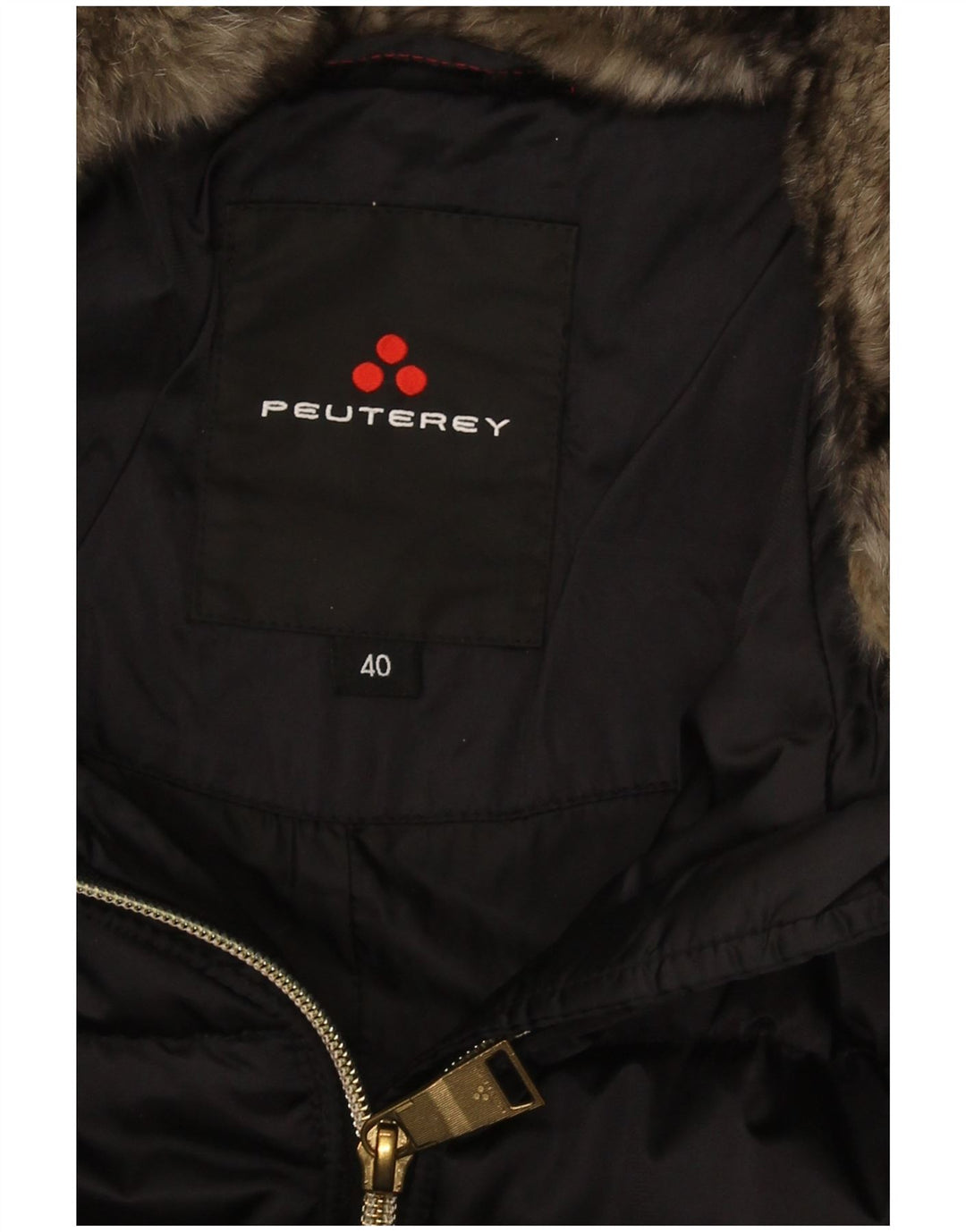 PEUTEREY Manteau matelassé à capuche pour femme IT 40 Small Noir