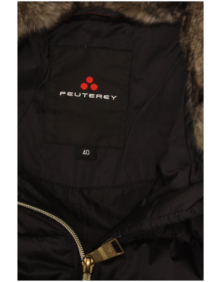PEUTEREY Manteau matelassé à capuche pour femme IT 40 Small Noir