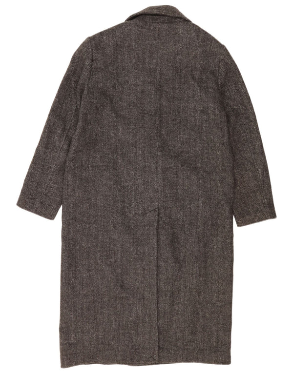 Zara Manteau croisé surdimensionné pour femme UK 10 Petit chevron gris