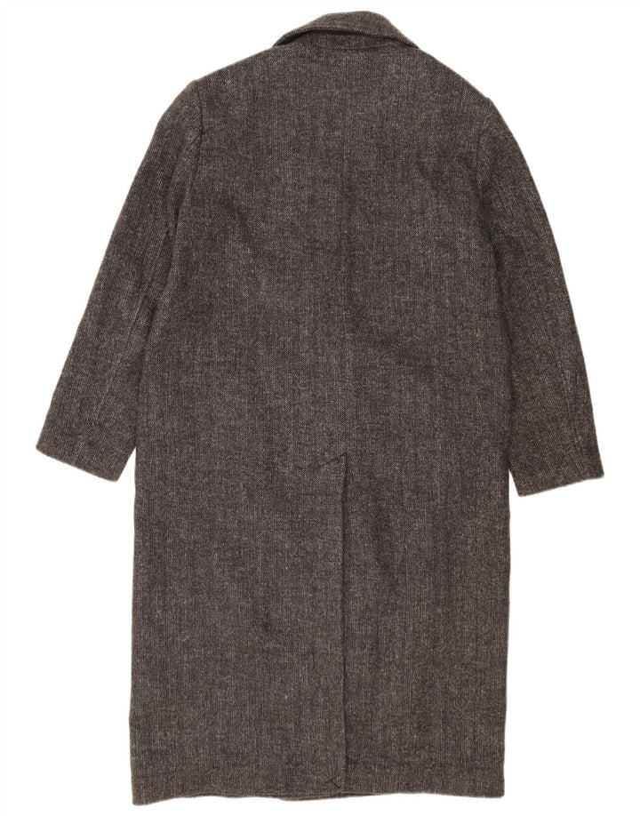Zara Manteau croisé surdimensionné pour femme UK 10 Petit chevron gris