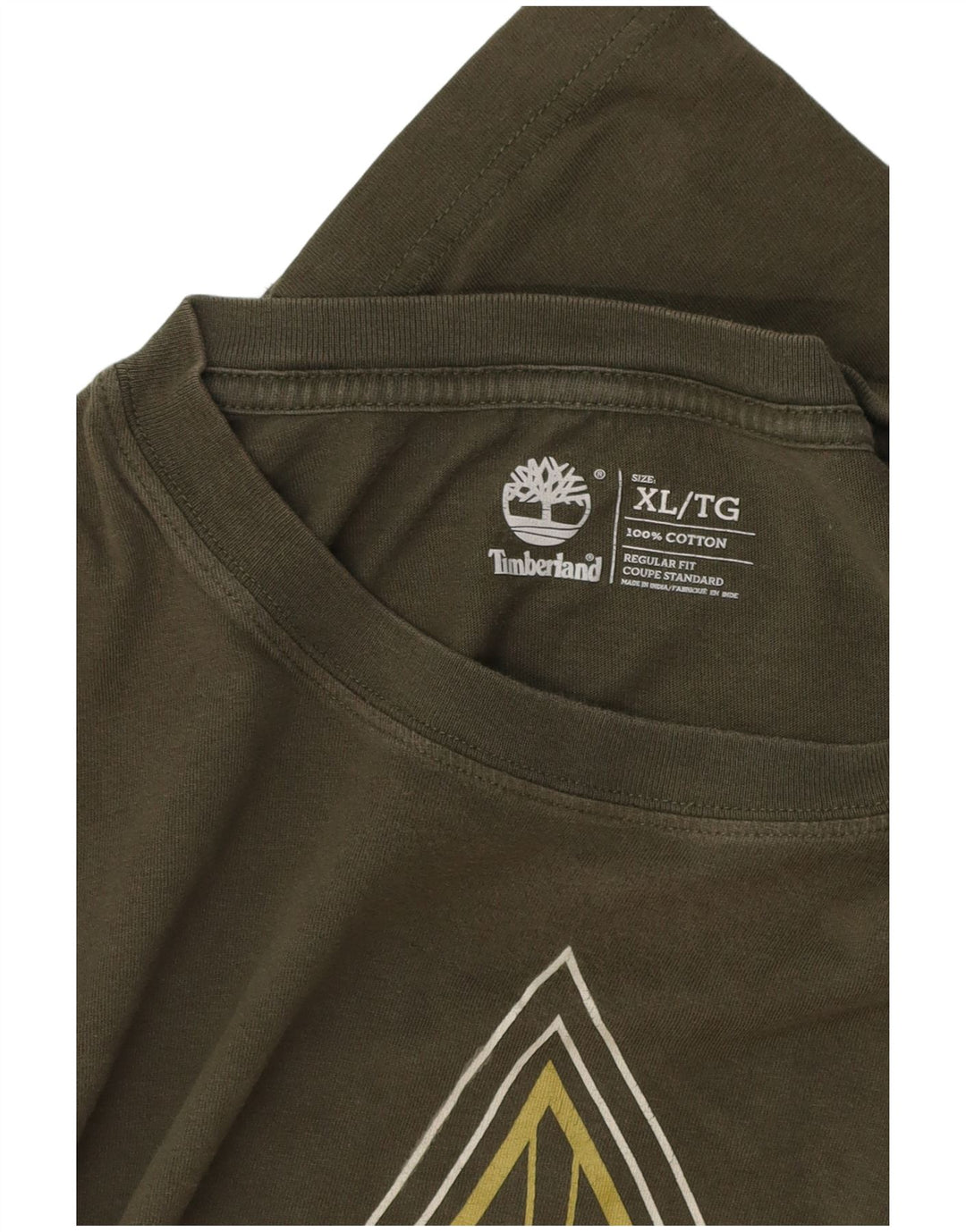 TIMBERLAND Haut graphique coupe régulière à manches longues XL en coton kaki pour homme