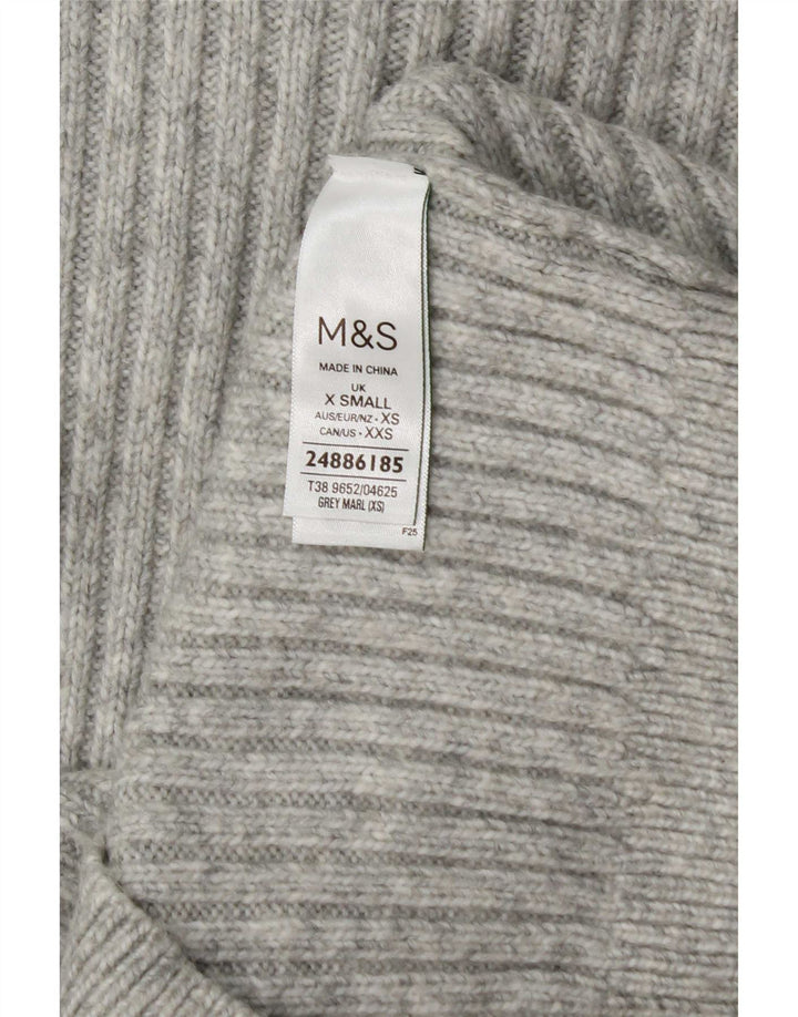 Marks & Spencer Pull à col rond pour femme UK 6 XS Gris Polyester