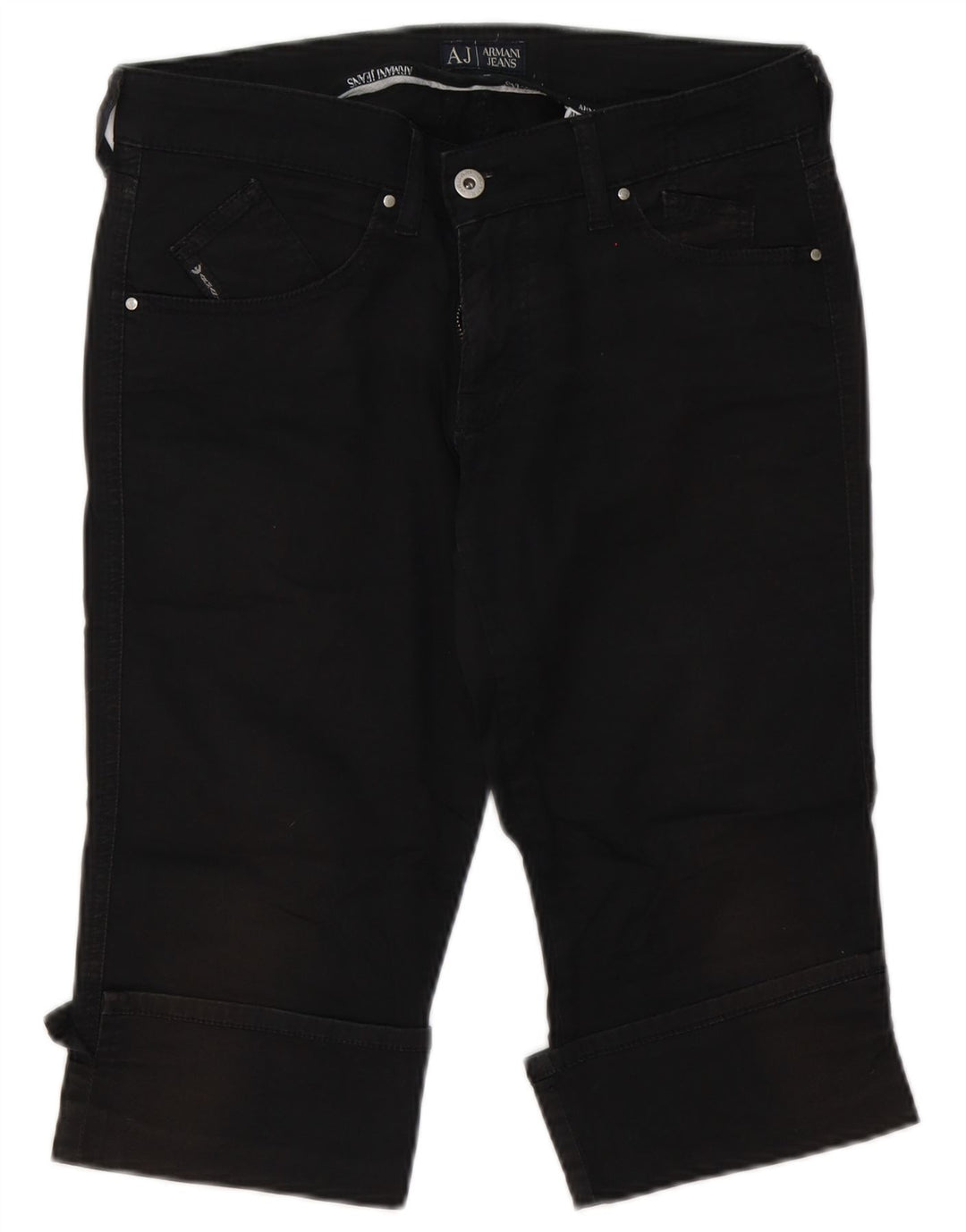 Armani Femme Capri Jeans W29 Coton Noir Moyen