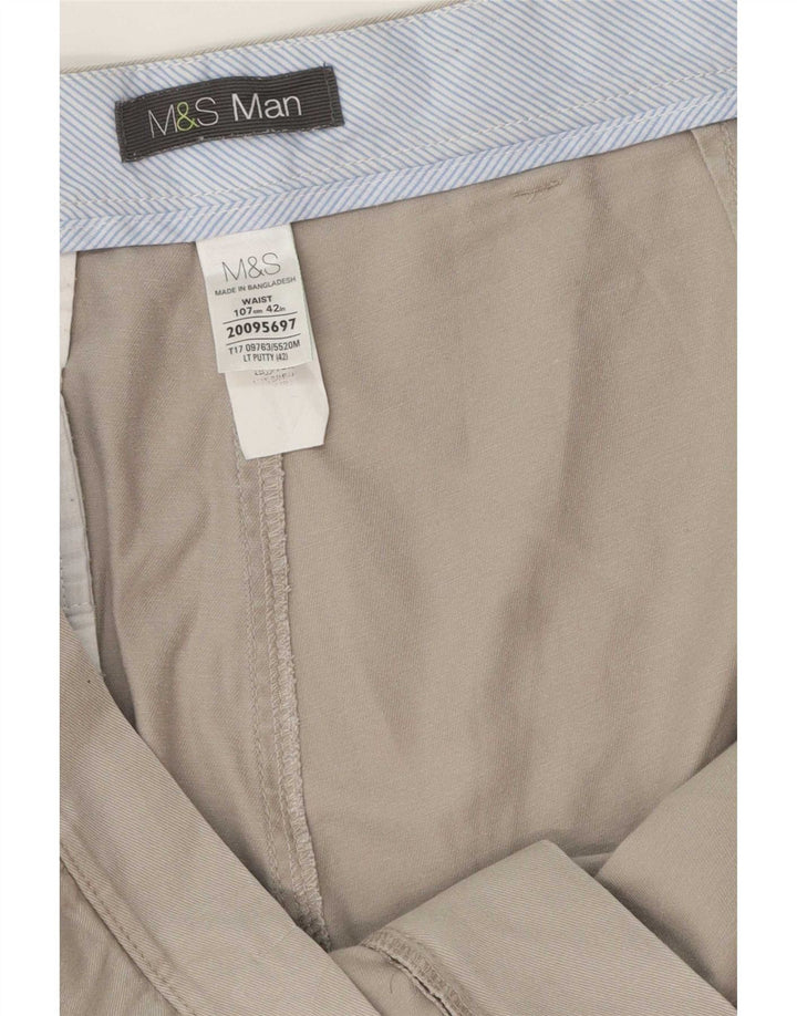 Marks & Spencer Short Chino Homme W42 2XL Gris Coton