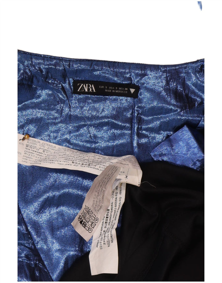Zara Robe trapèze pour femme UK 8 Small Bleu Polyester