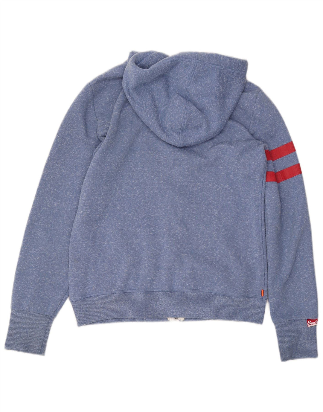 SUPERDRY Pull à capuche zippé Track & Field pour femme UK 14 Bleu moyen moucheté