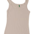 Benetton Femme Cami Top UK 10 Small Blanc Coton