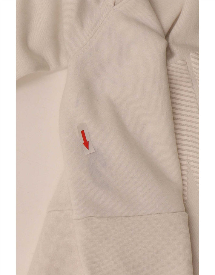 Nike Womens Crop Sweatshirt Jumper UK 14 Moyen Blanc Polyester