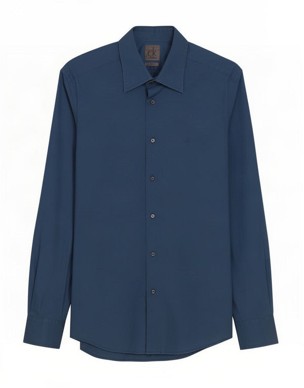 Calvin Klein Chemise Slim Fit Homme Bleu Moyen Coton