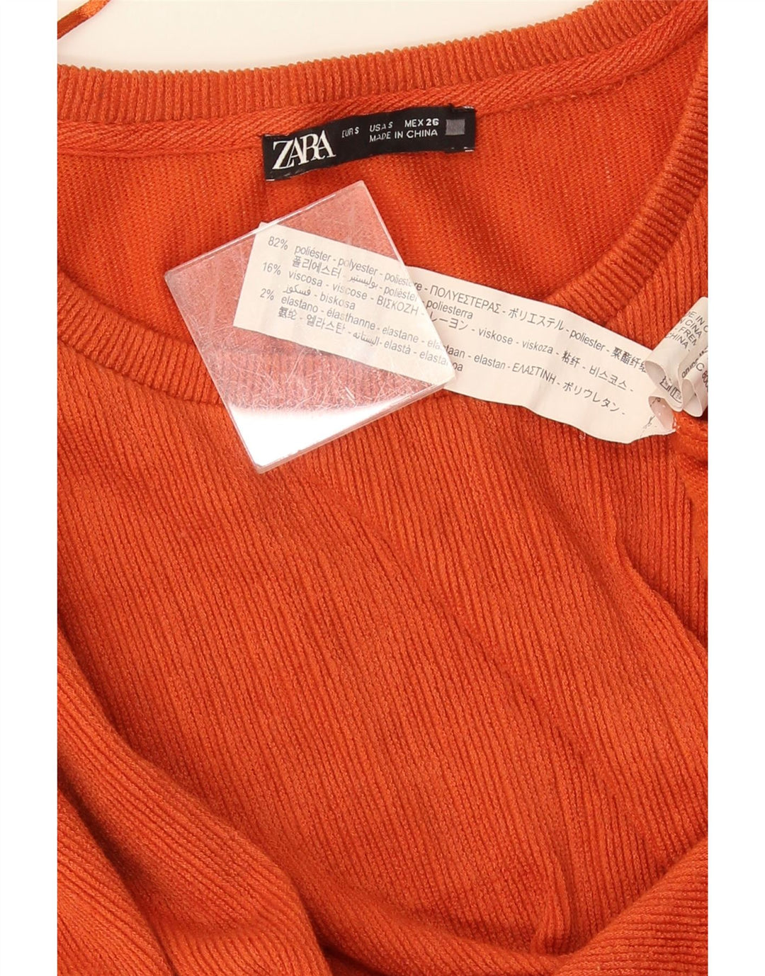 Zara Chemisier surdimensionné à manches longues pour femme UK 10 Petit Orange Polyester