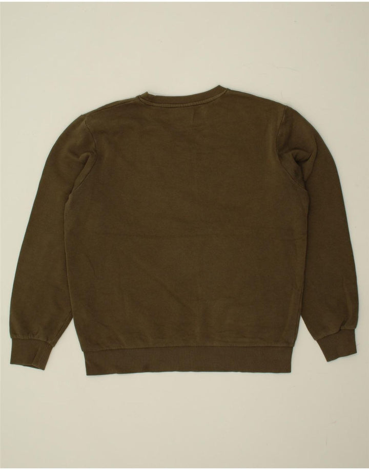 JACK & JONES Mens Graphic Sweatshirt Jumper Medium Khaki Cotton Vintage Jack & Jones and Second-Hand Jack & Jones from Messina Hembry 