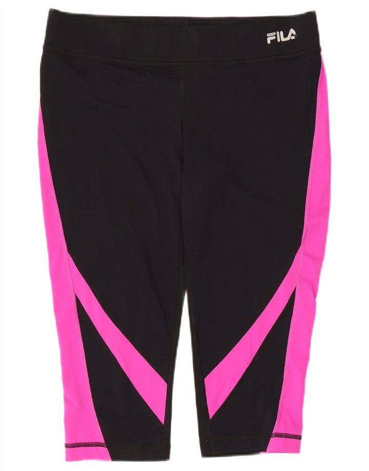 Fila Leggings Capri Femme UK 44 Polyester Colorblock Noir Moyen