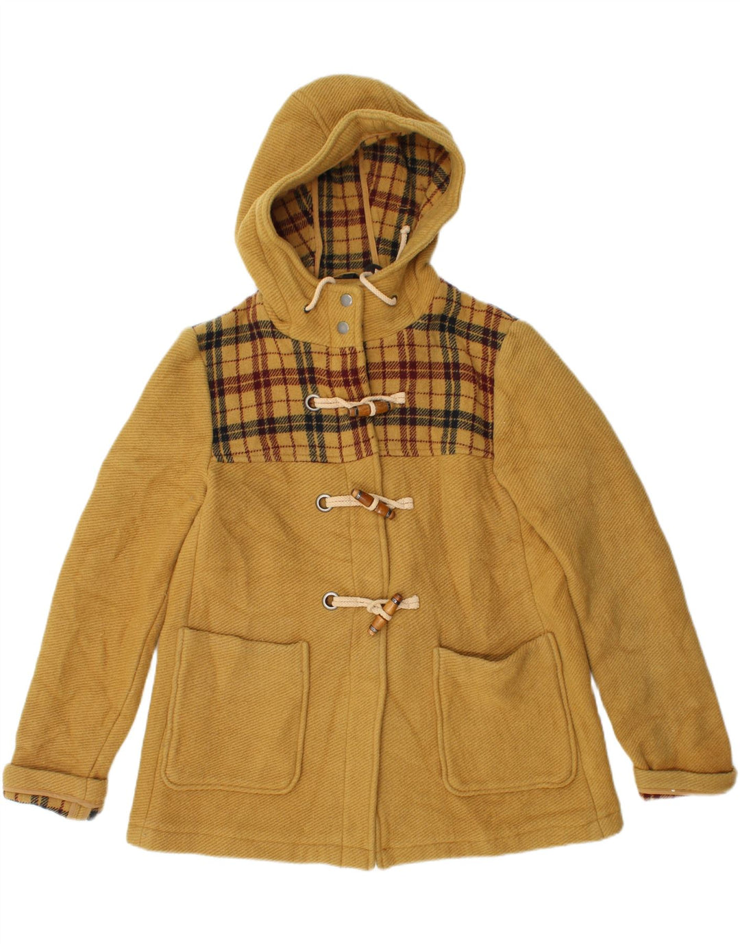 Topshop Veste de sport à capuche pour femme UK 10 Petite laine à carreaux jaune