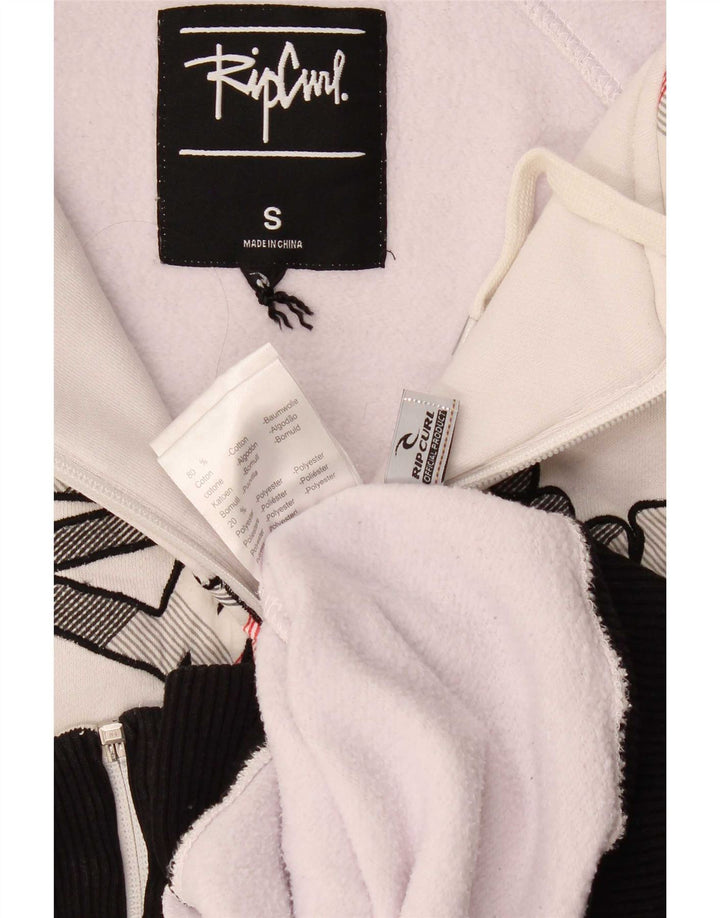 Rip Curl Pull à capuche zippé graphique pour hommes petit coton blanc