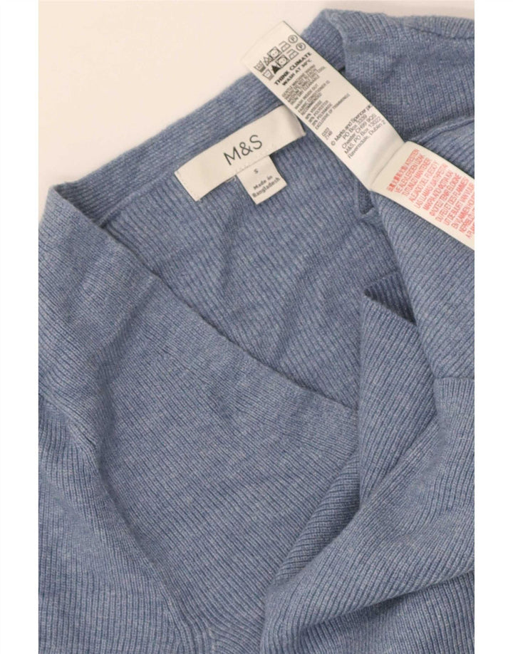 Marks & Spencer Chemisier Top UK 8 Small Bleu Viscose Femme