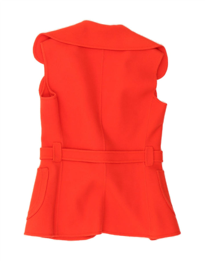 VINTAGE Womens Sleeveless 1 Button Blazer Jacket UK 12 Medium Red Vintage Vintage and Second-Hand Vintage from Messina Hembry 